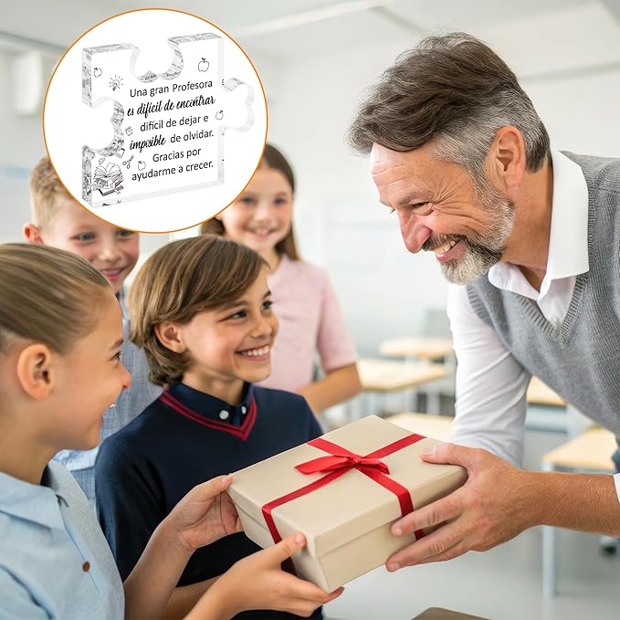 Yopyame Spanish Teacher Appreciation Gifts - Regalos para Maestra Acrylic Plaque Thank You Gifts for Teacher from Students End of Year Graduation Christmas Birthday Thanksgiving Gifts for Teachers