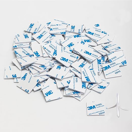 Square 3M Double Sided Adhesive Pads,100Pack Double Sided Sticky Pads Super-Sticky Adhesive Foam Pads,1.06 x 1.06 Inch Strong Pad Heavy Duty Mounting Adhesive