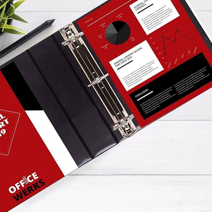 Extra-Large 3-Ring Binder | Heavy-Duty 5-Inch D-Ring Office Organizer | Crystal Clear Overlay View Binder | Archival-Grade Legal Storage | Holds 950+ Sheets | Interior Pockets | Pack of 2