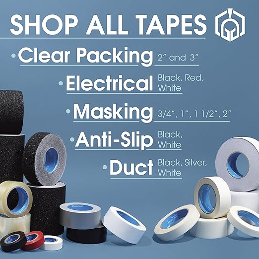 Spartan Industrial - 2" X 60 yd Wide Masking Tape for Painting, Drafting, Labeling, and More - 12 Home and Office Tape Rolls, 5.5 Mil