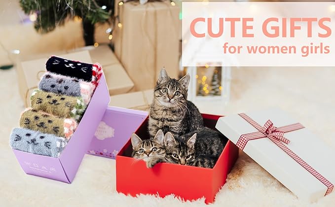 5 Pairs Fuzzy Soft Cozy Comfortable Socks for Women, Casual Sleep Comfy Socks, Perfect Warm Winter Gifts for Women