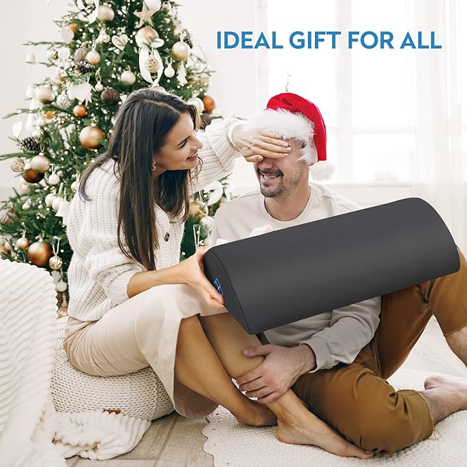 StepLively Foot Rest Ergonomic Pillow for Under Desk at Work, Anti-Fatigue Footrest Support Pillow for Fatigue & Pain Relief, Comfortable for Office Chair, Car Seat & Gaming Chair - Grey, Large