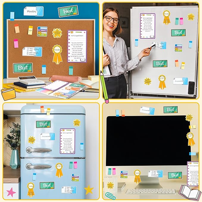 Xqumoi Best School Counselor Sticky Notes Set - Teacher Appreciation Self-Stick Note Pads Educator Writing Memo Pad Page Marker Bookmarker Back to School Office Supplies Thanksgiving Christmas Gift