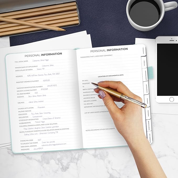 Clever Fox End of Life Planner – Final Arrangements Organizer for Beneficiary, Will Preparation, Last Wishes & Funeral Planning, A5 (Mint Cream)