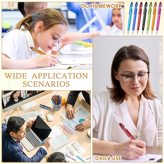 Lincia 100 Pcs Teacher Appreciation Ballpoint Pens Bulk Retractable Medium Point Pens with Black Ink Inspiration Thank You Gifts for Teacher, Back to School, Christmas