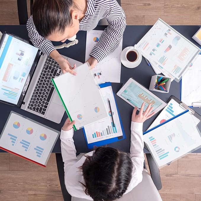 JOERSH 40Pcs Clear Report Covers with Sliding Bar, 40 Sheet Capacity Plastic Binder Paper Protector, Report Folders with Clear Cover for Resume File Documents, 5 Colors