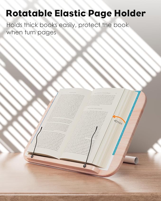 2 in 1 Dual-use Floor Book Stand & Desktop Book Stand,Height Adjustable from 33-63in, Adjustable Book Holder with Elastic Page Clips for Music Scores, Recipe, Tablet, Laptop(White)