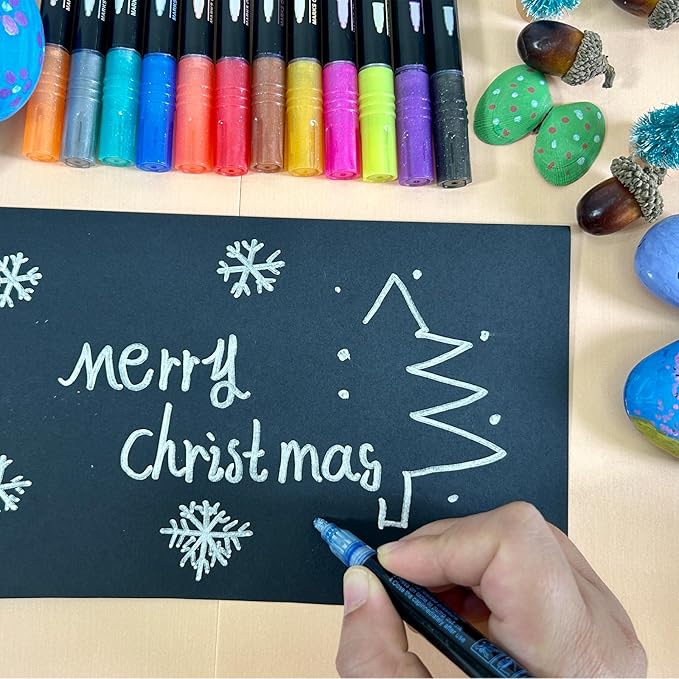 Double Line Outline Pens,48 Colors Self-outline Shimmer Markers Set,Double Line Pen for Drawing, Greeting Card,Birthday Greeting, DIY Art Crafts, Easter Eggs