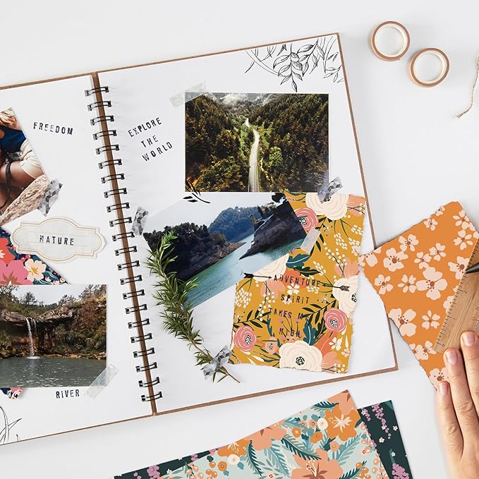 28 Floral Scrapbook Paper, 12"X12" Inch Vintage Flower Botanic Scrapbooking Papers for DIY Card Making Photo Album Journal Decor (Botanic 2)