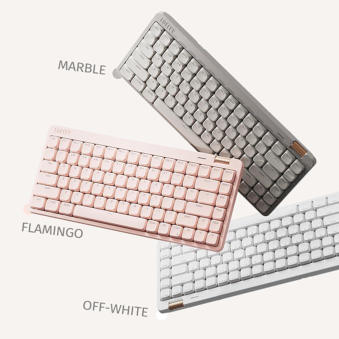 Flow Lite 100 Keys Low Profile Mechanical Keyboard, Swappable Rechargeable Wireless Keyboard with 2.4G Receiver, Bluetooth and Wired Connection for Windows, Mac/Specter Linear Switches (Marble)