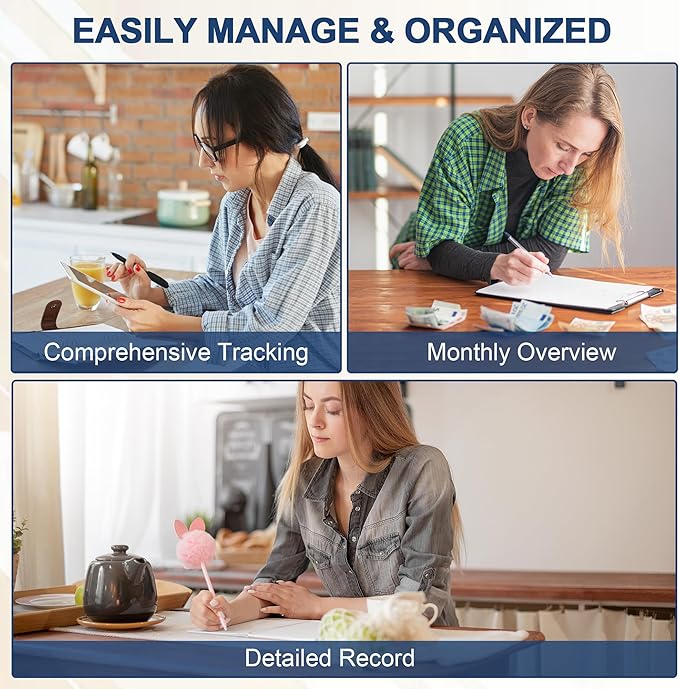 Monthly Bill Payment Checklist: Bill Tracker Notebook With Spiral Binding 8"x10" The 4-Year Guide for Families & Money Managers, 960 Billing Records Included (Blue)