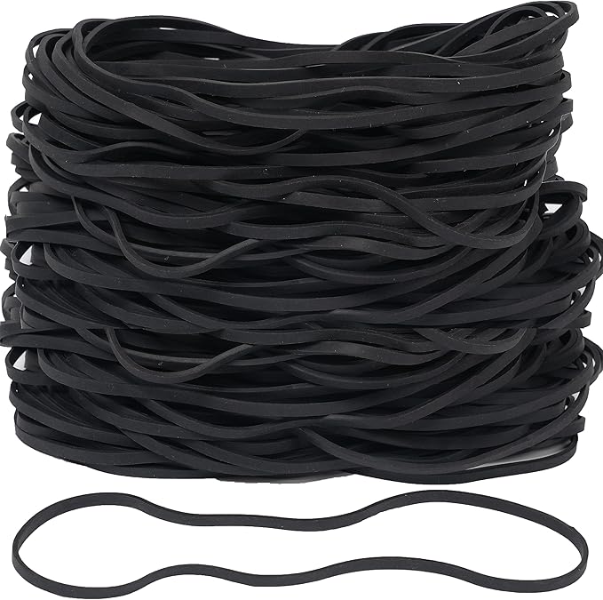 AMUU Rubber Bands Fits 8-33 Gallon Trash Cans Black Large 120 Pack Size #117B (7" x 1/8") for Trash Cans Big Large Strong Elastic Bands for Office Supplies File Folders Litter Box