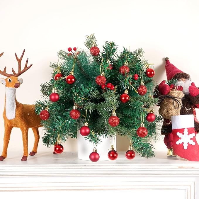 30ct Christmas Ball Ornaments, 1.18" Shatterproof Christmas Tree Decorations, Perfect Hanging Ball for Indoor/Outdoor Holiday Party Decor