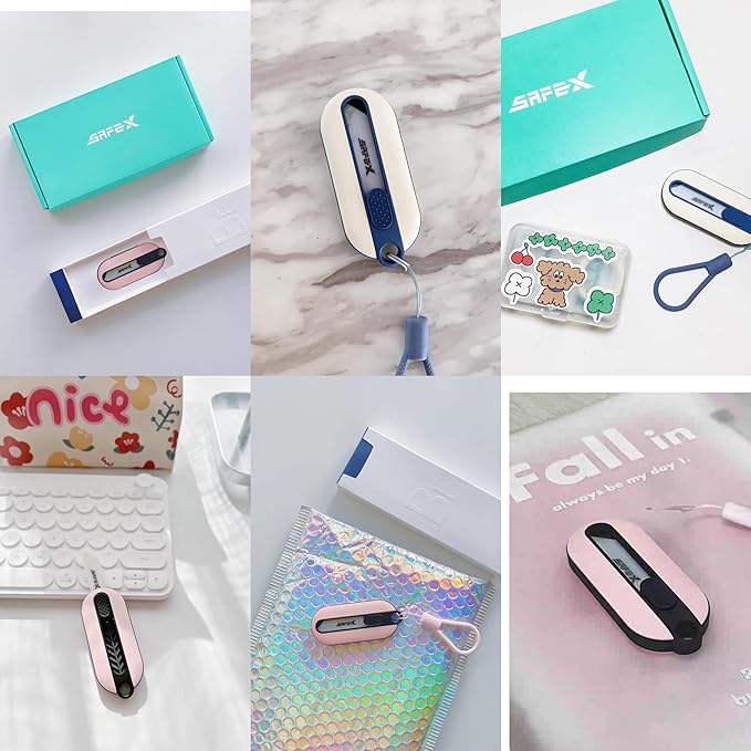 Ceramic Box Cutter Retractable, 40mm Blades Box Opener, Mini, Safety, Cute Box Cutter For Women