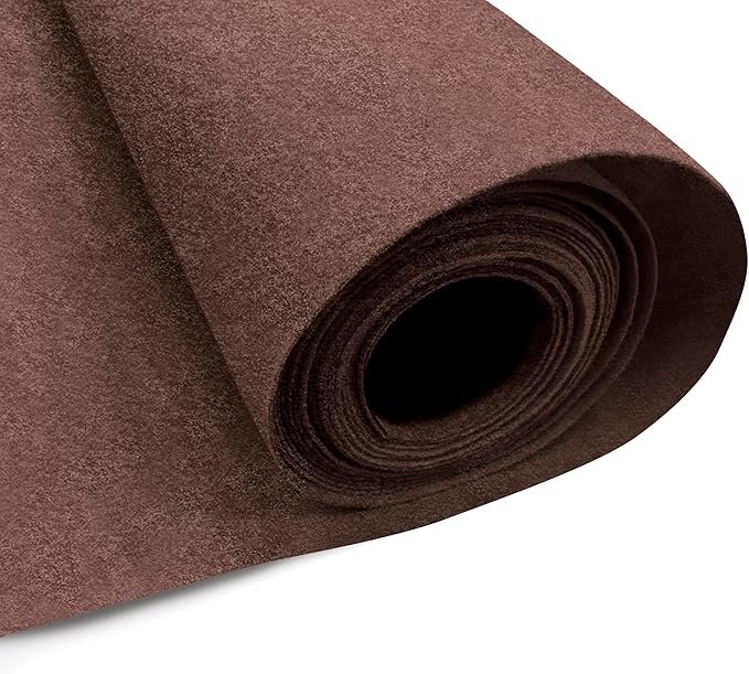 EOVEA | Acrylic Felt Fabric by The Yard - Non-Stiff, Soft Material - 72" Wide - 1.6mm Thick Felt Sheets for DIY Crafts, Sewing, Upholstery, Cushion, Padding(Brown,20 Yard)