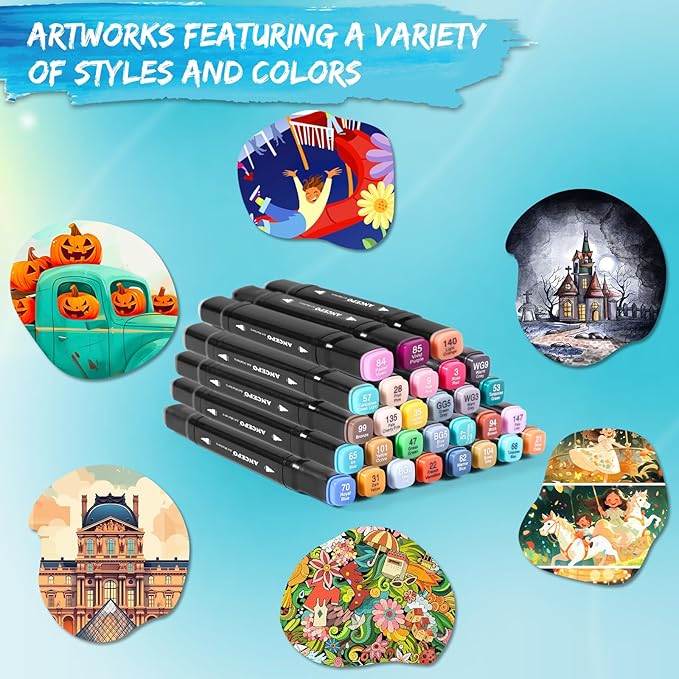 80 Colors Dual Tip Alcohol Markers Set, Brush and Fine Tip Art Markers for Adults and Kids, Sketch Drawing Pens with Case for Artists Beginners