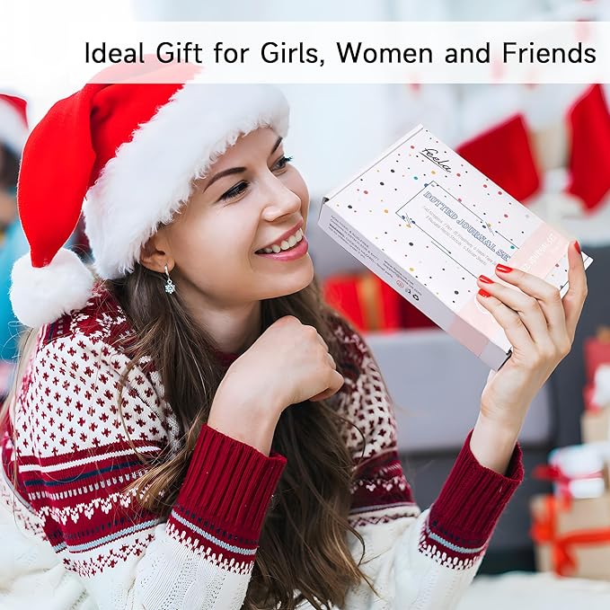 feela Dotted Journal Kit, Dot Grid Journal Hardcover Planner Notebook Set For Beginners Women Girls Note Taking with Journaling Supplies Stencils Stickers Pens Accessories, A5, 224 Pages, Orange