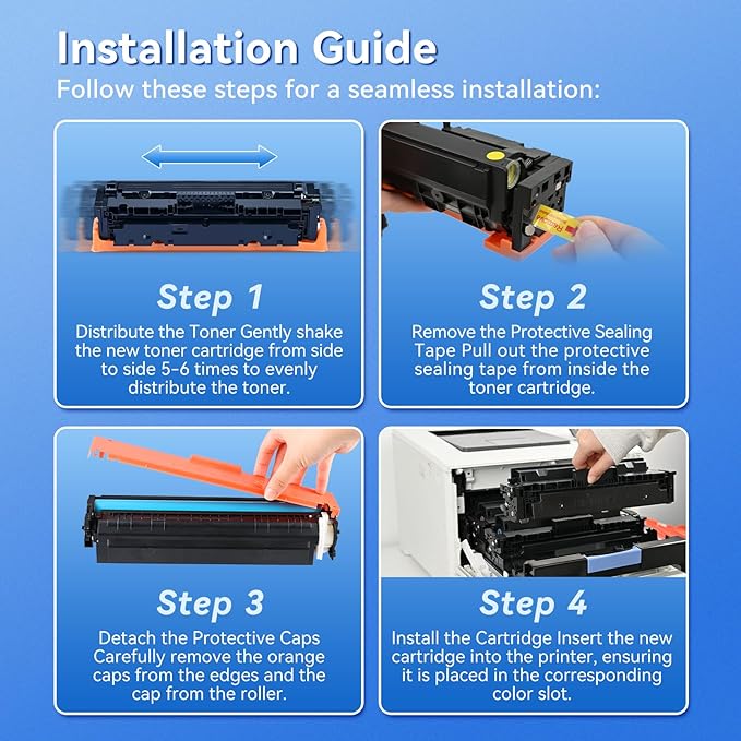 414X Toner Cartridges 4 Pack High Yield MFP M479fdw with Chip Compatible Replacement for HP 414X 414A for Color Laserjet Pro MFP M479fdw M479fdn M479dw M454dw M454dn M479 Printer Ink W2020X W2020A