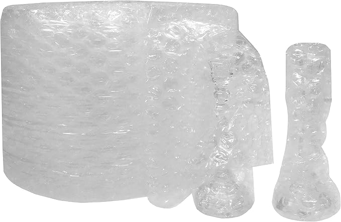 Amazon Basics Bubble Cushioning Wrap Packing Material for Fragile Items, 12-Inch x 100-Foot Long Roll, Large, Clear