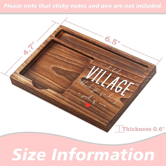 Thank You for Being A Part of Ours Sticky Note Holder Wooden Notepad & Pen Holder 6.5" x 4.7" Sticky Note Pad Holder Dispenser for Desk Affirmations Work Appreciation Gifts, NPA248
