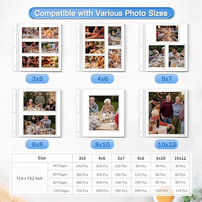 Popotop Photo Album Self Adhesive Scrapbook Album for 4x6 5x7 8x10 Pictures DIY Photo Book as Scrapbooking Supplies Kits, Birthday Gifts for Women Mom Wedding Baby Family Travel