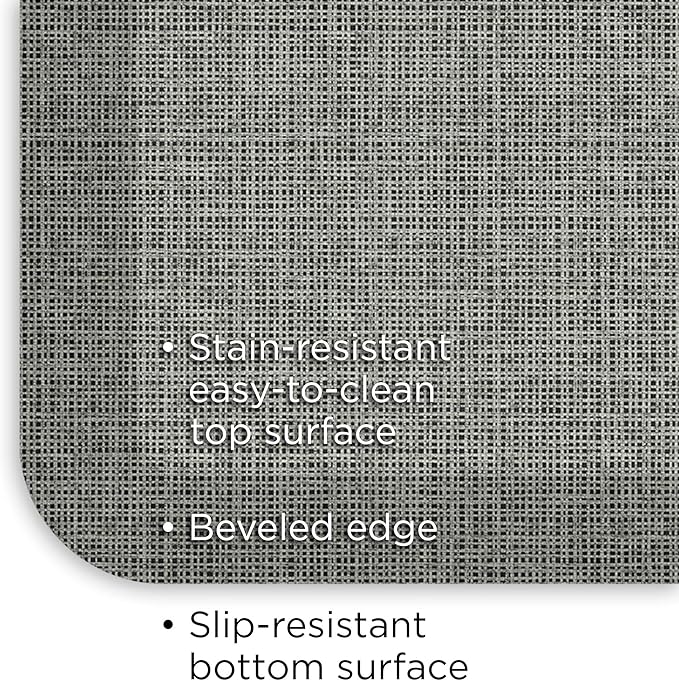 NewLife by GelPro Ergo-Foam Cushioned Anti-Fatigue Standing Kitchen Floor Mat, Padded Stain-Resistant, Waterproof, Non-Slip Comfort Padded Desk/Office Mat - 20" x 48", Tweed Grey Goose
