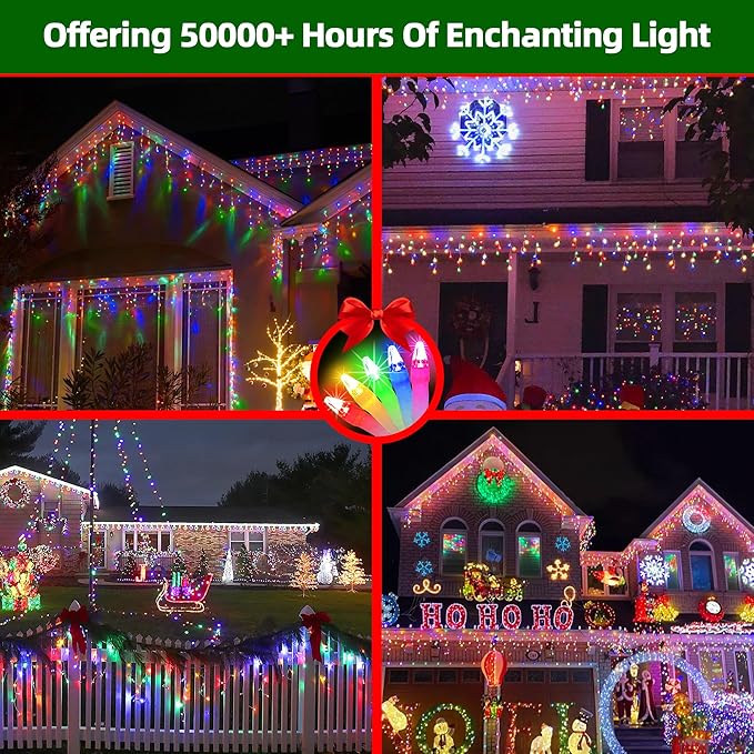 1620 LED Christmas Lights with 360Drops, 164ft 12 Modes Multicolor Outdoor String Lights with Timer Dimmable, Waterproof Hanging Twinkle Lights for Indoor Holiday Wedding Party Eaves Christmas Decor