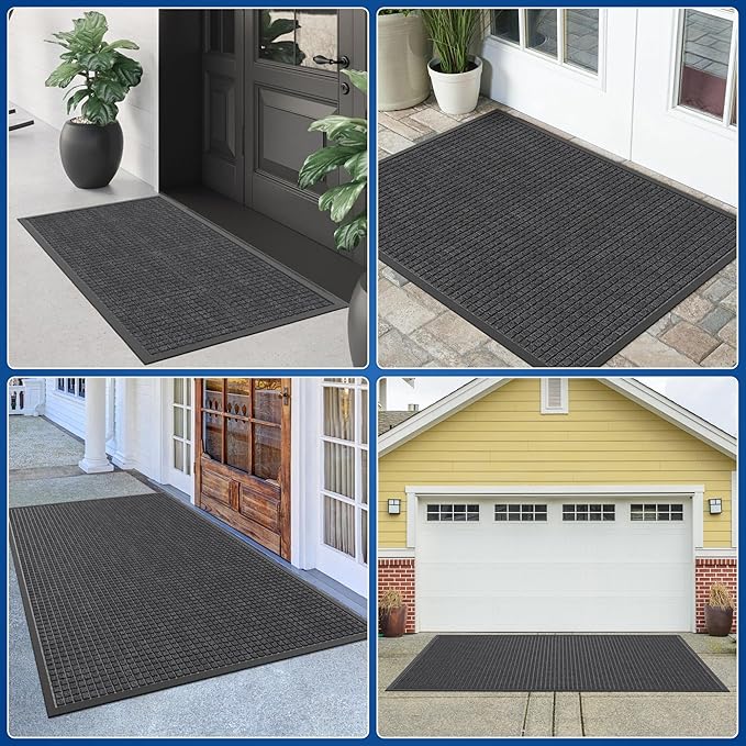Durable Front Door Mat, 72" x 48" Heavy Duty Indoor Outdoor Doormat for Entryway, Non-Slip Rubber Backing, Stain and Fade Resistant Commercial Floor Mat for Home Office Entry