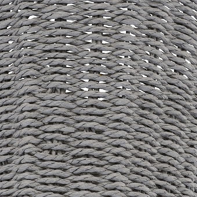 Household Essentials Grey ML-7292 Wicker Waste Bin | Small Trash Can for Bathroom and Office