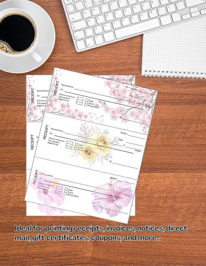 Limited Papers (TM) 8.5x11 Perforated Paper, 20/50 Pound, 75 GSM, Variety of Perforation Sizes and Colors, for Forms, Tickets, Postcards. (Canary, 3 up - horizontal 3 2/3" and 7 1/3" from bottom)