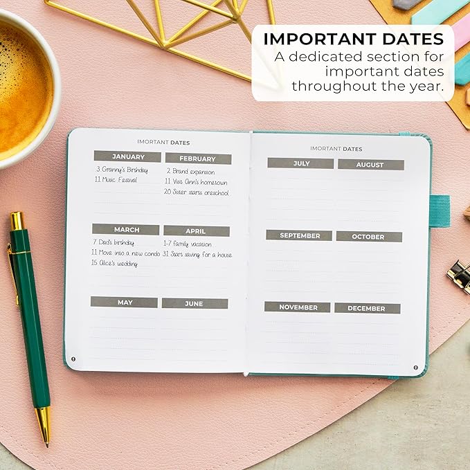 Clever Fox Address Book with alphabetic tabs - PU Leather Telephone and Address Book for Keeping Contacts Safe, Contact Organizer Journal, Small Size (4.0″ x 5.5″), Hardcover, Aquamarine