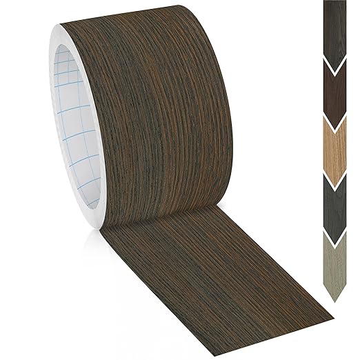GSCIT Club Wood Grain Repair Tape, 2.4 inch X 25ft Self Adhesive Brown Walnut Grain Repair Patch for Tables, Chairs, Baseboards, Doors, Windows, Floors, Handicraft DIY.