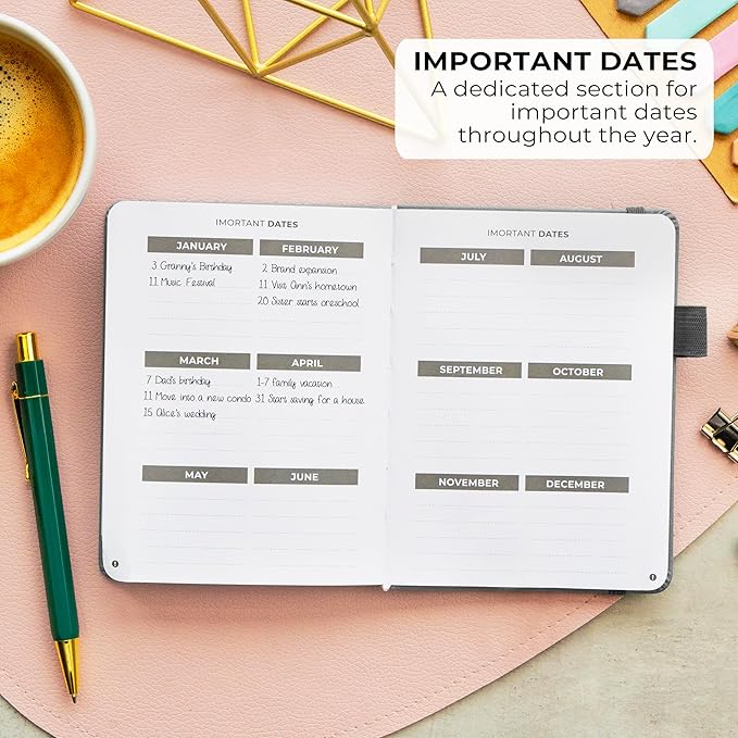 Clever Fox Address Book with alphabetic tabs - PU Leather Telephone and Address Book for Keeping Contacts Safe, Contact Organizer Journal, Small Size (4.0″ x 5.5″), Hardcover, Silver Black