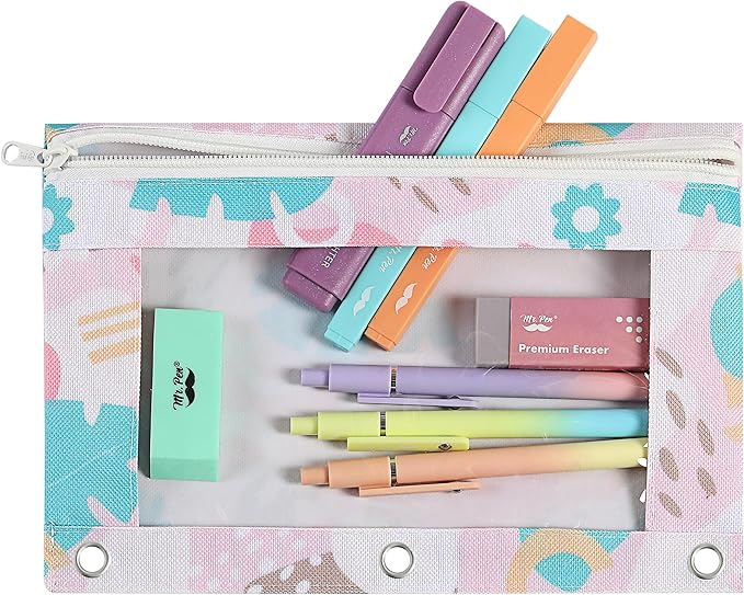 Mr. Pen- 2Pack Pencil Cases, Zipper Pouch for 3 Ring Binder