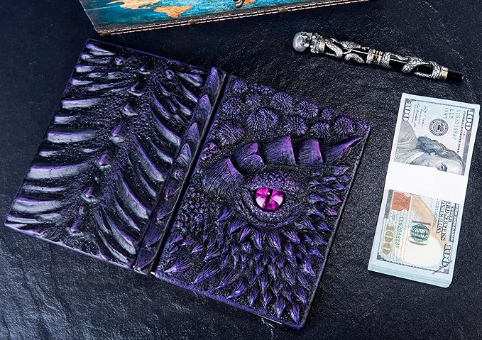 3D Dragon Eye Embossed Journal,Resin Engraving Notebook,Dnd notebook for Dragon Lovers ,Blank Paper,Hardcover Travel Notepad for Writing,Sketchbook,Collection,Gift,Decoration A4 and A5 Size (A5-Dark Purple)