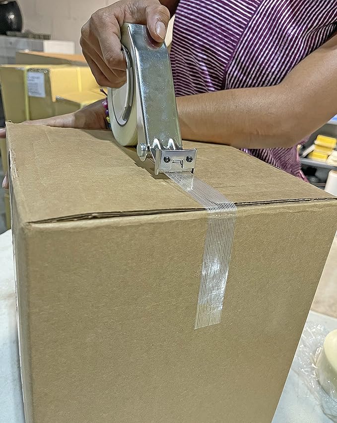 WOD Excell ET-166 Heavy Duty Metal Frame Filament Strapping Tape Dispenser: Fits 1 inch Wide, Chrome