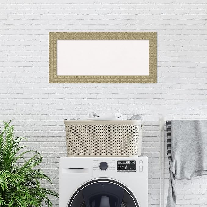 Amanti Art White Cork Board for Wall, 16x34 Vision Board with Gold Frame, Medium Corkboard Office Decor for Home Organization, Casual Corkboard Pinboard to Display Items for Home Organization in