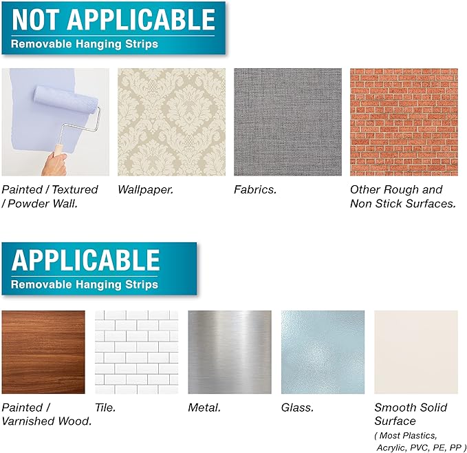 20 Small Hooks+40 Removable Strips, White Wire Hanger Hooks, Heavy Duty with Adhesive Strips, Damage-Free Utility Hooks, No Tools Wall Hook for Hanging, Value Pack