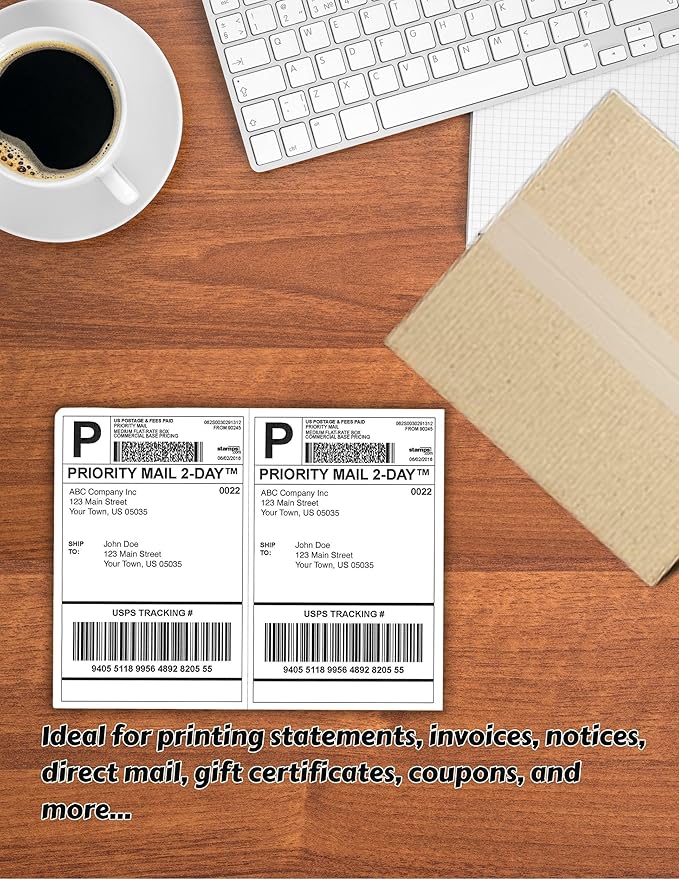 Limited Papers (TM) 8.5x11 Perforated Paper, 20/50 Pound, 75 GSM, Variety of Perforation Sizes and Colors, for Forms, Tickets, Postcards, Business Cards. (Canary, 2 up - horizontal 5.5”)