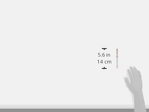 Cross Bailey Refillable Rollerball Pen Presented in a Premium Gift Box - Medium Point, Black Ink, White & Rose Gold