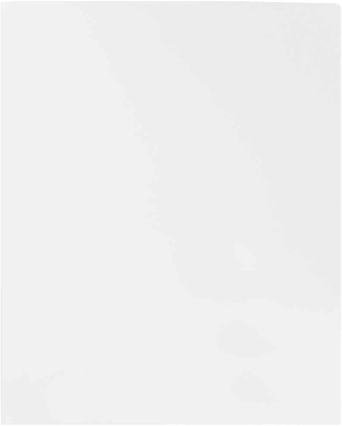 JAM PAPER Heavy Duty Plastic 2 Pocket Extra Tough School Folders - White - Bulk 48/Pack