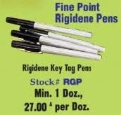 Rigidene Key Tag Pens, 1 Dz