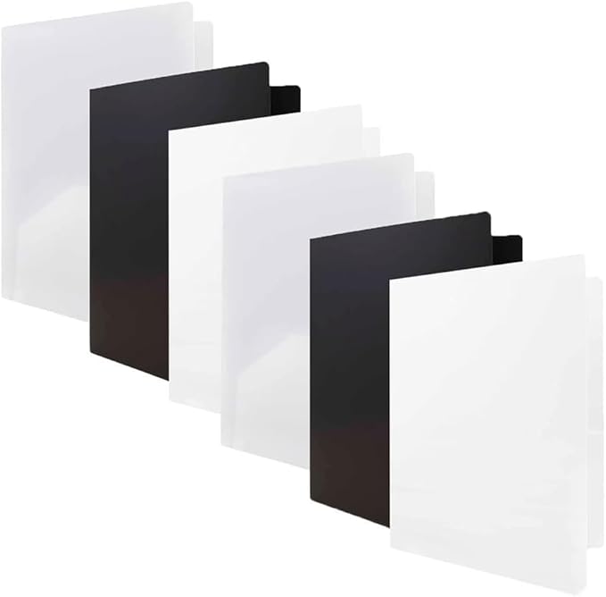 JAM PAPER Heavy Duty Plastic 2 Pocket Extra Tough School Folders - Assorted Business Colors - 6/Pack