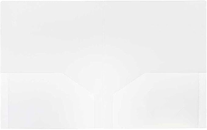 JAM PAPER Heavy Duty Plastic 2 Pocket Extra Tough School Folders - Clear - Bulk 144/Box