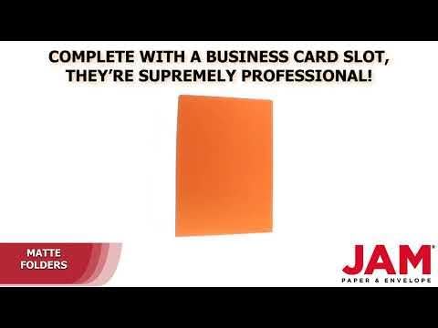 LUXPaper 9" x 12" Presentation Folders | Two Pocket | Mandarin Orange | 100lb. Cover | 10 Qty