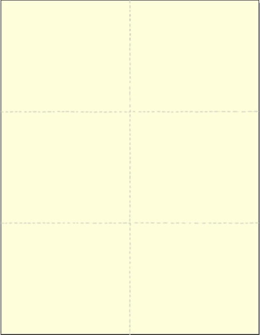 Limited Papers (TM) 8.5x11 Perforated Paper, 20 Pound 75 GSM, Variety of Perforation Sizes and Colors, for Forms, Tickets, Postcards, Business Cards. (Ivory, 6 up)