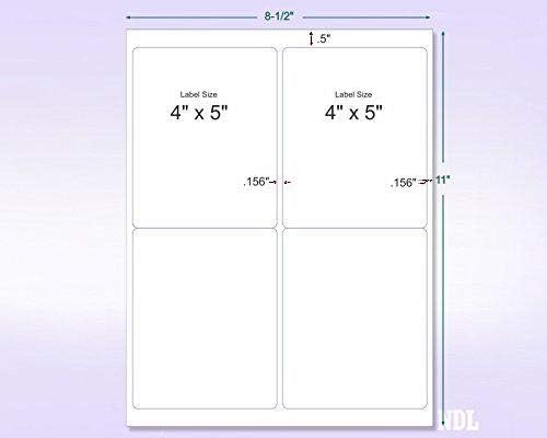 8-1/2 x 11" Neon Color High Light Fluorescent Labels for Laser & Inkjet Printer (Yellow Fluorescent, 4 x 5" - 4 Per Page | 1000 Labels)