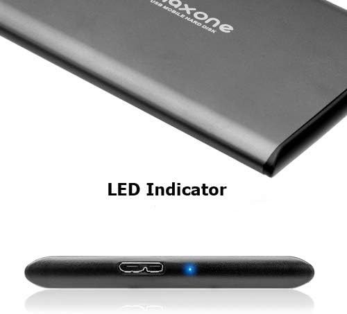 Maxone 160GB External Hard Drive Portable 2.5'' Ultra Slim HDD Storage USB 3.0 for PC, Mac, Laptop, Chromebook - Charcoal Grey