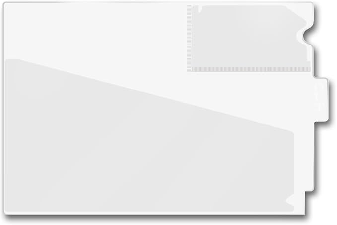 Doctor Stuff - Center Tab Vinyl Outguides, Diagonal Cut Front Pocket, Top Charge Out Slip Pocket, Plastic File Folder, Letter Size 9" x 13-1/4", Frosty Clear, 25/Box