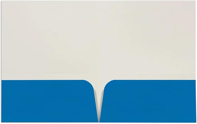 JAM PAPER Custom Printed Semi-Gloss Folders with Round Corner Pockets - Personalized Logo & Text - 12pt C1S - Blue - 250/Pack